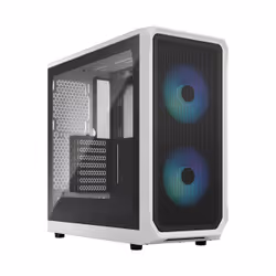 Fractal Design Focus 2, PC, Blanc, ATX, micro ATX, Mini-ITX, Acier, Verre trempé, Multicolore, Ventilateur