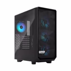 Fractal Design Meshify 2 Compact RGB, PC, Noir, ATX, micro ATX, Mini-ITX, Acier, Verre trempé, Multicolore, Ventilateur