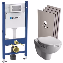Laissez-vous séduire par la simplicité et la facilité d'installation de ce Pack WC Bâti-support + WC sans bride Vitra Normus  ...