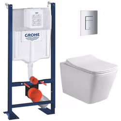 Laissez vous tenter par la qualité et la simplicité d’installation du Pack WC Bâti autoportant + WC sans bride SAT Infinitio  ...