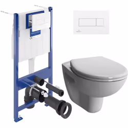 Optez pour la qualité et la simplicité d’installation du Pack WC Bâti-support Viconnect + WC suspendu Normus + Abattant frein ...