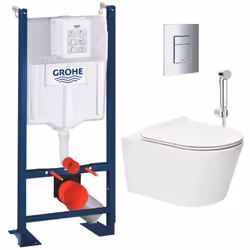 Optez pour la qualité et la simplicité d’installation du Pack WC Bâti autoportant + WC sans bride SAT Brevis + Abattant ultra ...