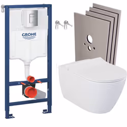 Caractéristiques du Pack WC Bâti-support + WC sans bride Bello + Abattant softclose + Set d'habillage (RapidSL-Bello-1-sabo)  ...