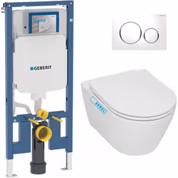 Optez pour la qualité et la simplicité d’installation du Pack WC Bati-support extra-plat UP720 + WC sans bride Serel sans bri ...