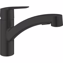 Caractéristiques du START mitigeur monocommande évier avec douchette extractible, noir mat (G-303072431): Monotrou sur plage  ...