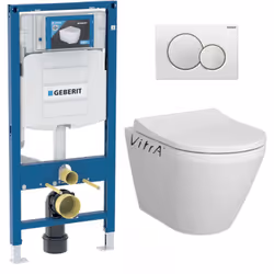 Caractéristiques du Pack WC Bâti-support + WC Vitra Integra fixations invisibles + Abattant softclose + Plaque blanche (GebIn ...