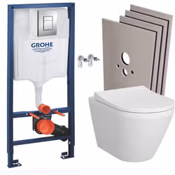 Caractéristiques du Pack WC Bâti-support Rapid SL + WC sans bride + abattant soft close + Plaque de commande WC Skate Cosmopo ...