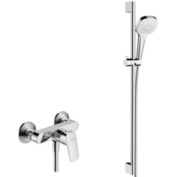 Hansgrohe Set de douche Croma Select E 110 Vario / Unica'Croma 0,90m + Mitigeur Monocommande de Douche, Chrome (71600000-CromaSelectE)
