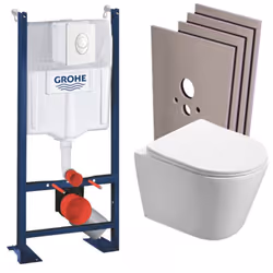 Caractéristiques du Pack WC Bâti autoportant + WC sans bride SAT Infinitio + Abattant softclose + Plaque blanc alpin + Set ha ...