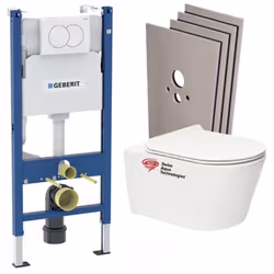 Description générale Le Pack WC Bati-support comprend un WC suspendu sans bride de Swiss Aqua Technologies, un abattant slim  ...