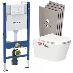 Pack Bati-support Geberit + WC sans bride Swiss Aqua Technologies + plaque (BREVISGEB3-SABO)