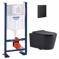 Caractéristiques du Pack WC Bâti-support Rapid SL + WC SAT sans bride noir mat + Abattant softclose + Plaque noire (ProjectBl ...