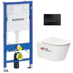 Pack wc Bati-support Geberit UP100 + wc sans bride Swiss Aqua Technologies + Abattant ultra-fin