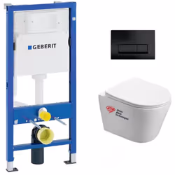 Caractéristiques du Pack WC Bâti-support + WC Swiss Aqua Technologies Infinitio sans bride + plaque Delta 50 noir mat : Swiss ...