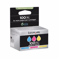 Lexmark 100XL, Rendement élevé (XL), Encre à pigments, 3 pièce(s), Multi pack