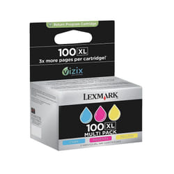Lexmark 100XL cartouche d'encre 3 pièce(s) Original Rendement élevé (XL) Cyan, Magenta, Jaune