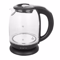 Emerio WK-119255, 2200 W, Noir, Transparent, Thermostat réglable, Indicateur de niveau d'eau, Fonction garder au chaud