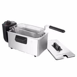 Emerio DF-120482, Friteuse, 3 L, Double, Noir, Acier inoxydable, Rotatif, Autonome