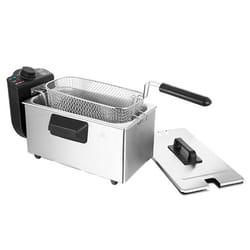 Emerio DF-120482 friteuse Double 3 L Autonome 2000 W Noir, Acier inoxydable