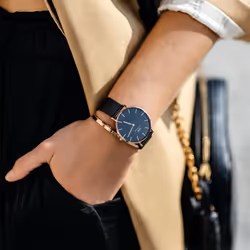 Daniel Wellington Petite Ashfield Montre bracelet Femelle Quartz Noir, Or rose Or rose