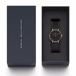 Daniel Wellington Petite Ashfield Montre bracelet Femelle Quartz Noir, Or rose Or rose - Vue supplémentaire 8