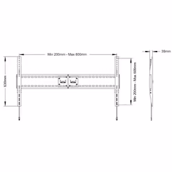Multibrackets 1091 support pour téléviseur 2,79 m (110") Noir - Vue supplémentaire 12