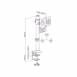 Multibrackets 3293 support d'écran plat pour bureau 27" Noir - Vue supplémentaire 21