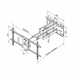 Multibrackets 6546 support pour téléviseur 2,03 m (80") Noir - Vue supplémentaire 12