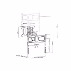 Multibrackets 9615 support pour téléviseur 177,8 cm (70") Noir - Vue supplémentaire 6