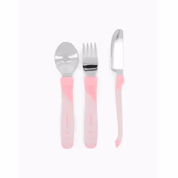 Twistshake Learn Cutlery Stainless, Couverts pour enfants en bas âge, Rose, Acier inoxydable, Fille, 1 an(s), 3 pièce(s)
