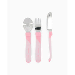 Twistshake Learn Cutlery Stainless Couverts pour enfants en bas âge Rose Acier inoxydable