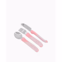 Twistshake Learn Cutlery Stainless Couverts pour enfants en bas âge Rose Acier inoxydable