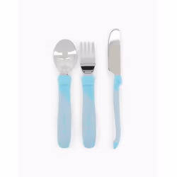 Twistshake Learn Cutlery Stainless Couverts pour enfants en bas âge Bleu Polypropylène (PP), Acier inoxydable, Élastomère thermoplastique (TPE)