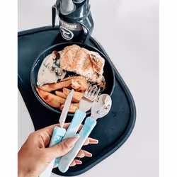 Twistshake Learn Cutlery Stainless Couverts pour enfants en bas âge Bleu Polypropylène (PP), Acier inoxydable, Élastomère thermoplastique (TPE)