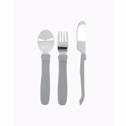 Twistshake Learn Cutlery Stainless 12 Monate / Grey, Couverts pour enfants en bas âge, Gris, Polypropylène (PP), Élastomère t ...