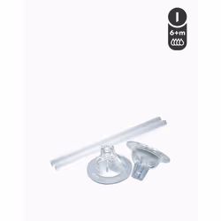 Twistshake Straw Teat, Tétine en paille, Silicone, Transparent, 2 pièce(s)
