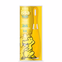 Foreo ISSA Kids, Enfant, Brosse à dents à ultrasons, Soin quotidien, Jaune, 2 min, Doux