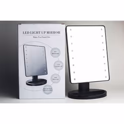 Carl&Son Makeup LED Mirror miroir de maquillage Autonome Rectangulaire Noir