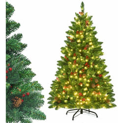 Costway - Sapin de Noël Artificiel led 200cm avec 11 Modes d'Eclairage et 5 Changements de Couleur Système de Pliage Aiguilles en pvc