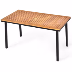 Description générale Cette table de jardin en bois d'acacia certifié FSC mesure 140 x 75 x 76 cm, offrant un espace confortab ...