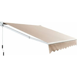 Store Banne Auvent Rétractable Manuel 245x200CM Angle Ajustable 40°-100° sans Perçage pour Fenêtre/Balcon/Jardin Beige - Costway