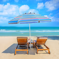 Attributs : 【Structure stable et solide】 Le mât stable en acier revêtu et les 8 baleines soutiennent le parasol et préviennen ...