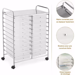 Attributs : 【Stockage intelligent】Ce chariot de rangement avec tiroirs a 20 tiroirs. Vous pouvez placer sur l’étagère certain ...