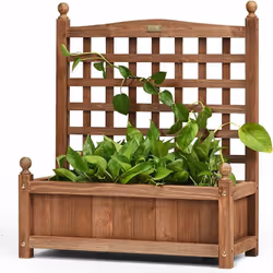 Description générale Vous rêvez d'un beau jardin ? Notre jardinière avec treillis est une excellente solution. Fabriquée en b ...