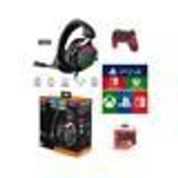 Pack de manette et casque gamer - PS4 - Manette Bluetooth Rouge Camouflage - Son surround 7.1 - Casque PRO-H600