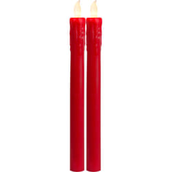 Bougies led Star Trading Bougies bâton led rouges Bougies led à flamme vacillante Décoration de bougies bougies bâton Ensemble de bougies de 2