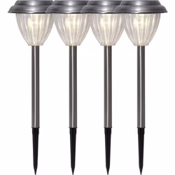 Star Trading 479-05, Éclairage au sol extérieur, Argent, IP44, Fixation au plancher, Capteur de luminosité, Ampoule(s) non re ...