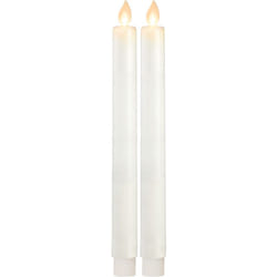 Star Trading Bougies coniques led 'M-Twinkle', lot de 2, blanc, 24 cm