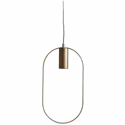 Suspension « Shape » avec douille E27 pour ampoules décoratives, ovale, dorée, H 38 cm Offrez à vos ampoules décoratives un c ...