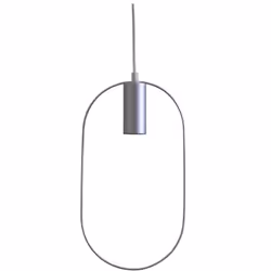 Suspension 'Shape' avec douille E27 pour ampoules décoratives, ovale, argentée, H 38 cm Décoration intemporelle avec ampoules ...